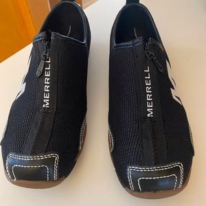 Merrell slip on with zipper black shoes.